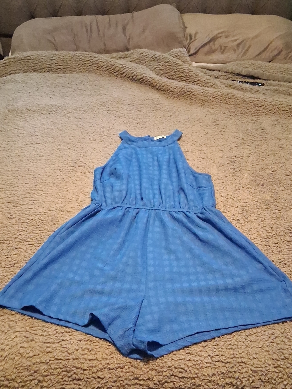 Cupshe Blue Sleeveless Romper